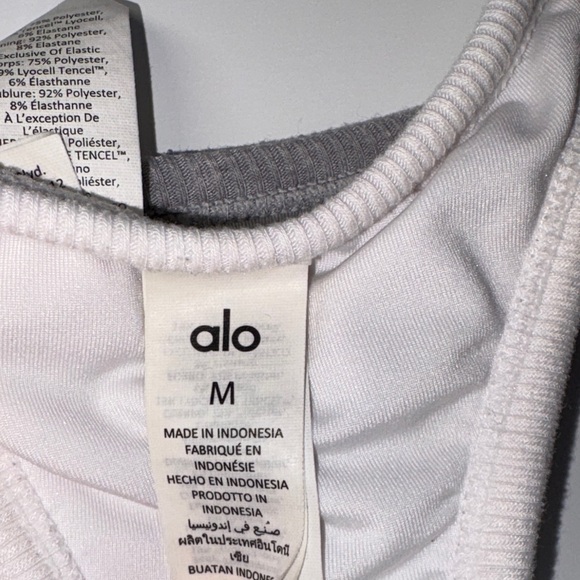 Set of 6 - ALO Yoga White Ribbed Bra & Boy Shorts Set - Picture 2 of 9